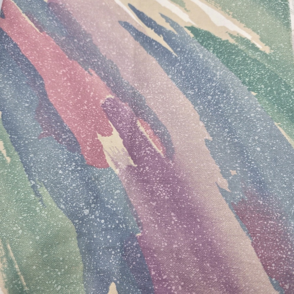 Vtg 80's Fabric Upholstery Pastel Flowers Brush Strokes Artsy  1" Yd X 45" Wide